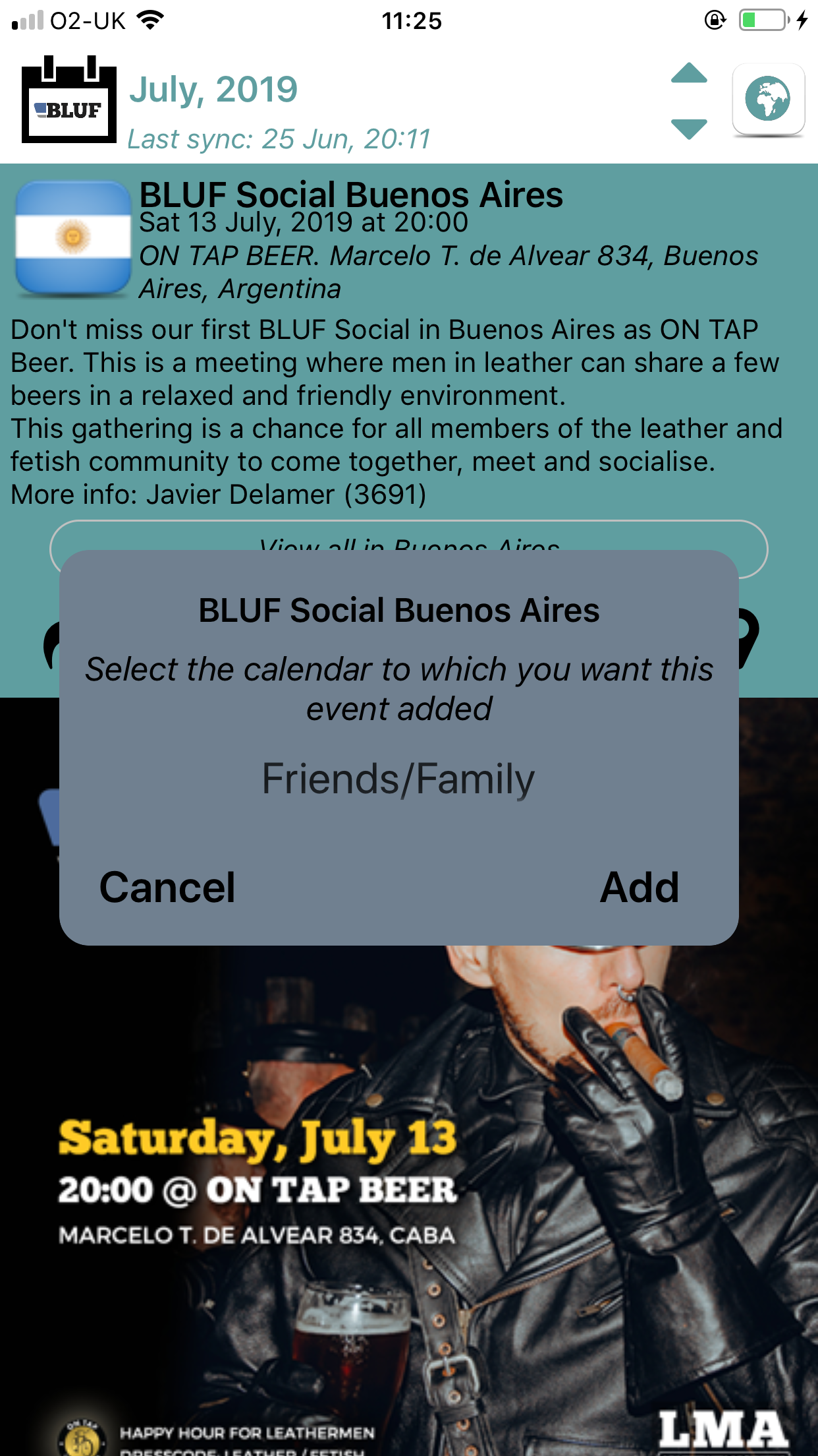 Adding an event to your personal calendar